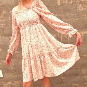 Floral Pink Smocked Dress